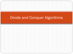 Divide and Conquer Algorithms