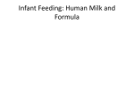 Infant Feeding: Human Milk, Formula and Transitions