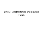 Unit 7: Electrostatics and Electric Fields