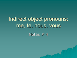 Indirect object pronouns: me, te, nous, vous