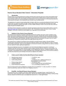 Passive House Standard Video Tutorial