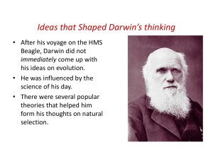 Ideas that Shaped Darwin`s thinking