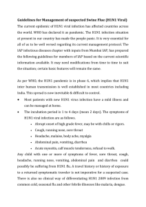 Guidelines for Management of suspected Swine Flue (H1N1 Viral