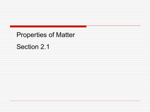 2.1-Properties of Matter