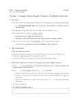 Lesson 4. Sample Mean, Sample Variance, Confidence