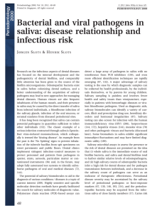 Bacterial and viral pathogens in saliva