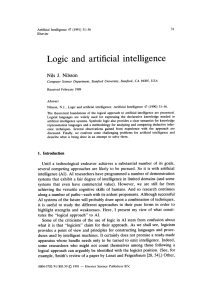 Logic and artificial intelligence - Stanford Artificial Intelligence