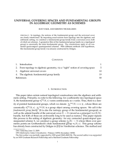 universal covering spaces and fundamental groups in algebraic