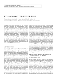 dynamics of the kuiper belt - Lunar and Planetary Laboratory