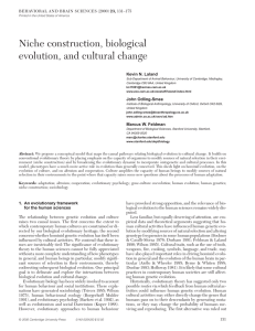 Niche Construction, Biological Evolution and Cultural