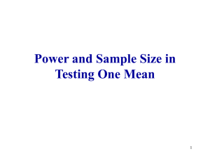 Power and Sample Size in Testing One Mean