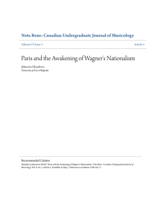 Paris and the Awakening of Wagner`s Nationalism