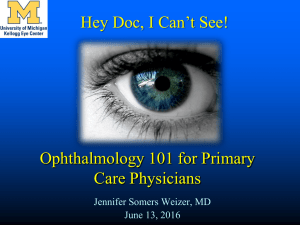"Hey Doc, I Can`t See!" - Ophthalmology 101 for Primary Care