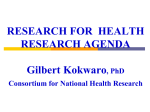 NATIONAL UNIFIED HEALTH RESEARCH AGENDA