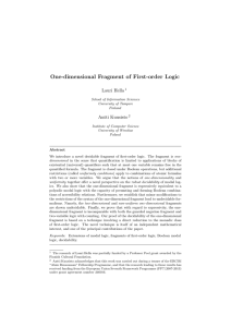 One-dimensional Fragment of First-order Logic
