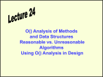 O() Analysis of Methods and Data Structures