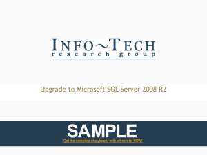 Upgrade to Microsoft SQL Server 2008 R2 Storyboard