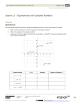 Trigonometry and Complex Numbers
