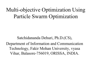 Multi-objective Optimization Using Particle Swarm Optimization