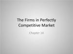 The Firms in Perfectly Competitive Market
