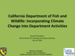 California Department of Fish: Incorporating Climate Change into