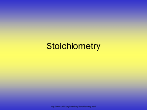 Stoichiometry - Normal Community High School Chemistry