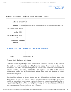 Life as a Skilled Craftsman in Ancient Greece.