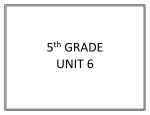 5th Grade Curriculum Map Mathematics Unit 6 OPERATIONS AND