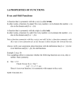 1.6 PROPERTIES OF FUNCTIONS Even and Odd Functions