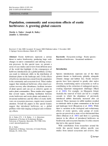 Population, community and ecosystem effects of