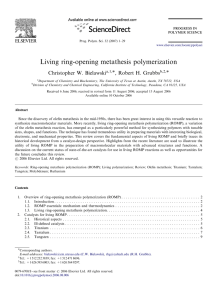 Living ring-opening metathesis polymerization