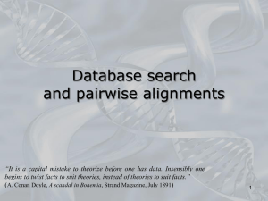 Database search and pairwise alignments
