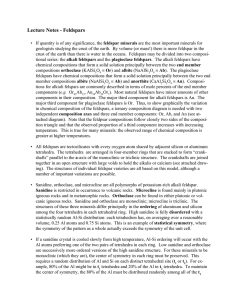 Lecture Notes - Feldspars