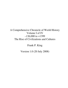 A Comprehensive Chronicle of World History Volume I of IV