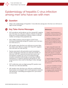Epidemiology of hepatitis C virus infection among men who have
