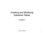 Creating And Modfying Database Tables