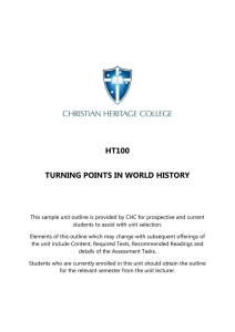 HT100 TURNING POINTS IN WORLD HISTORY