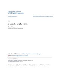 Is Genetic Drift a Force? - LSU Digital Commons