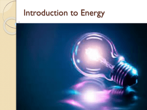 Introduction to Energy