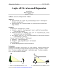 Angles of Elevation and Depression