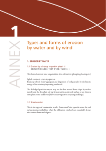Types and forms of erosion by water and by wind