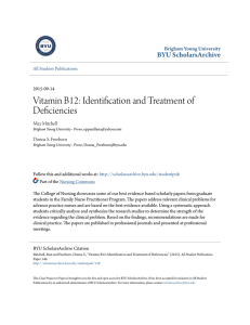 Vitamin B12: Identification and Treatment of Deficiencies