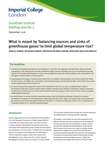 What is meant by `balancing sources and sinks of greenhouse gases