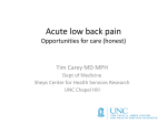 Acute low back pain Opportunities for care (honest)