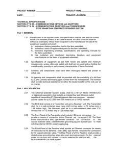 specification for: twisted pair video system