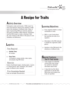 A Recipe for Traits - Learn Genetics (Utah)
