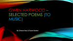 Gwen Harwood * Selected Poems (To Music)