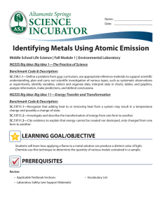 Module 1 - Identifying Metals Using Atomic Emission