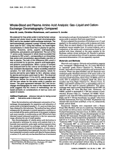 Whole-Blood and Plasma Amino Acid Analysis: Gas