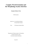 Complex Word-Formation and the Morphology-Syntax Interface